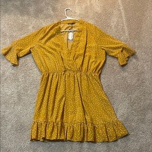 Boohoo Yellow Polka Dot Dress